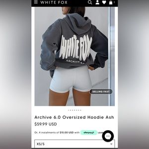 Brand new white fox oversized sweatshirt size small